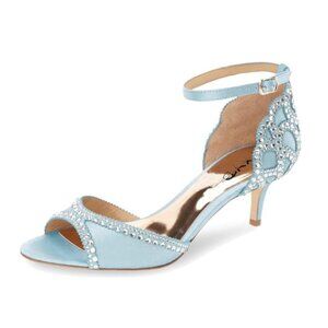 XYD Women's Sandals, Chic Peep Toe, D'Orsay Kitten Low Heels, Rhinestone Studs,